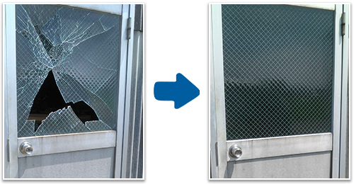 勝手口扉のガラス交換