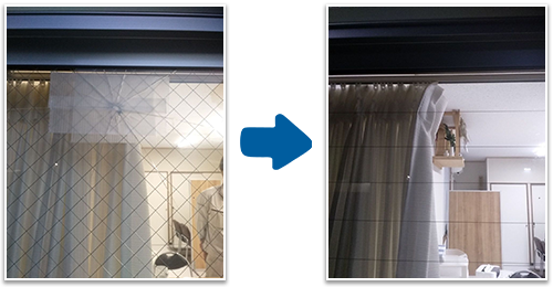 会社の玄関引き戸のガラスを磨プロテックスにガラス交換