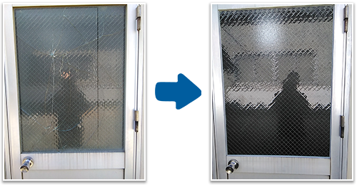 ドアと窓のガラス修理
