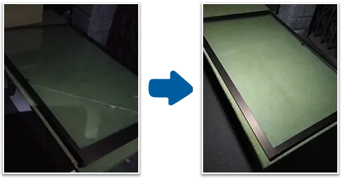 中窓の型板ガラス修理