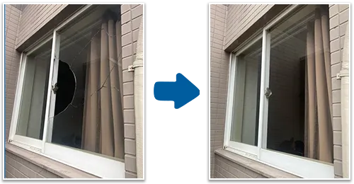 窓のガラス修理