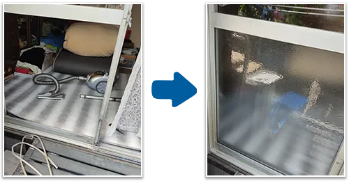 掃き出し窓のガラス修理