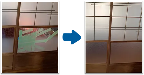 室内の障子ガラス交換