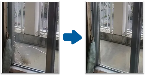 ベランダの窓ガラス修理