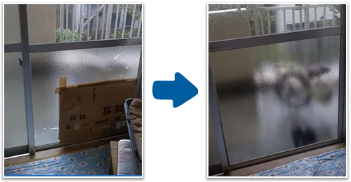 ベランダの窓ガラス修理