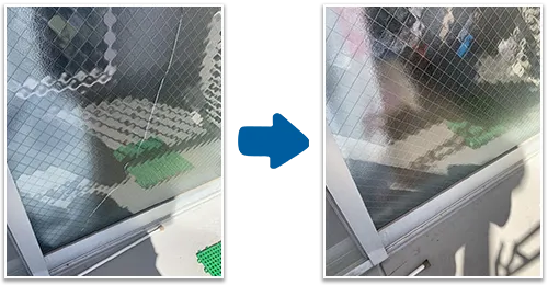 ベランダの窓ガラス修理