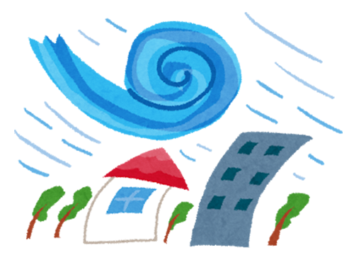 台風でガラス割れた