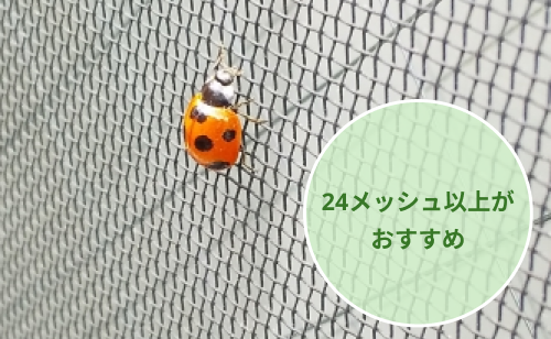 小さい虫の対策には24メッシュ以上がおすすめ