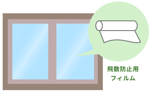飛散防止用フィルムを窓に貼り付ける