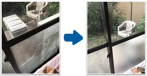 部屋の窓ガラス修理