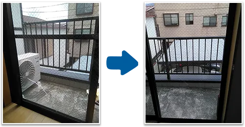 熱割れした窓ガラス修理