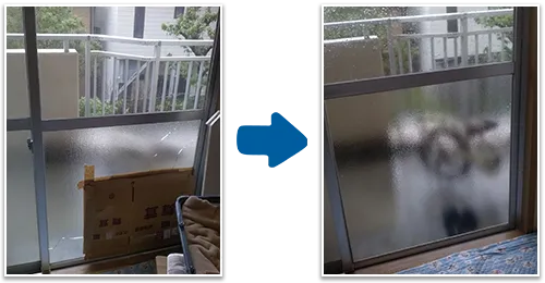 ベランダの窓ガラス修理