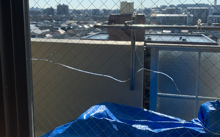 名古屋市名東区でマンションのFIX窓ガラス交換