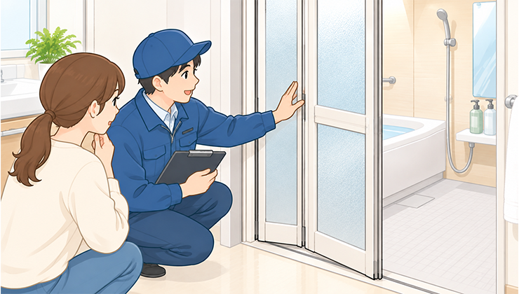 浴室ドア点検
