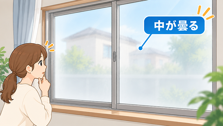中が曇ったペアガラス
