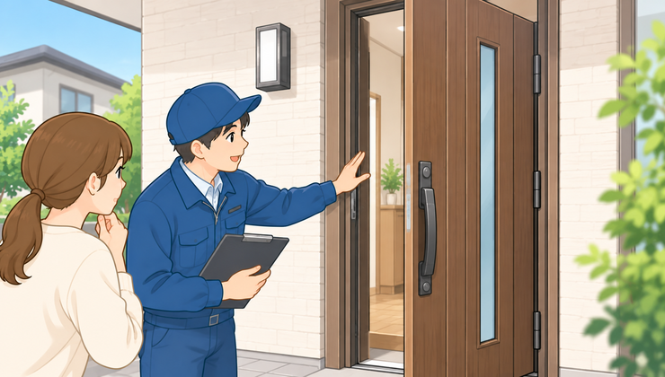 玄関ドアの現地確認とご説明